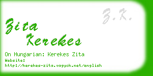 zita kerekes business card